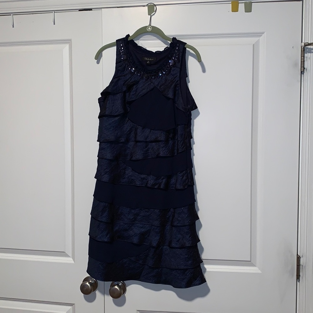 S L fashions dark blue dress size 12